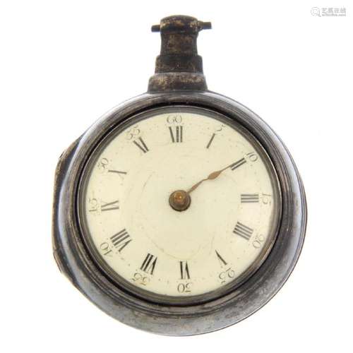 A pair case pocket watch by W. Cranbrook. Silver cases,