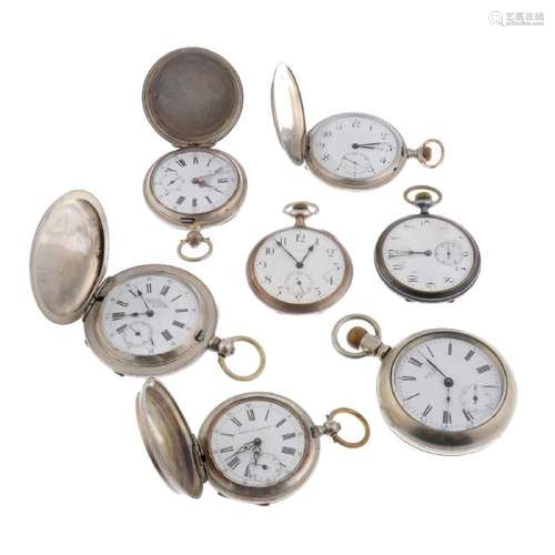 A group of seven assorted pocket watches, to include an