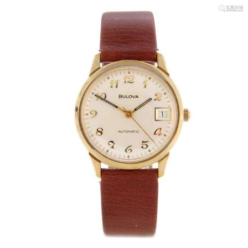 BULOVA - a gentleman's wrist watch. Gold plated case