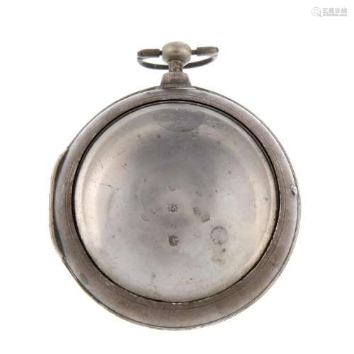 A pair case for a pocket watch. Silver cases,