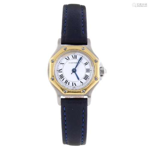 CARTIER - a Santos Ronde wrist watch. Stainless steel