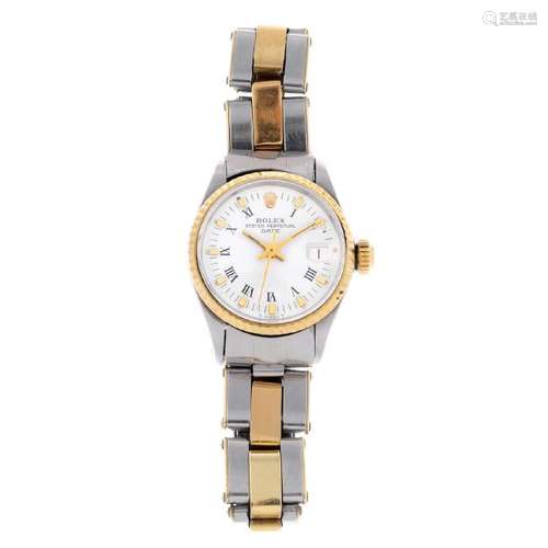 ROLEX - a lady's Oyster Perpetual Date bracelet watch.