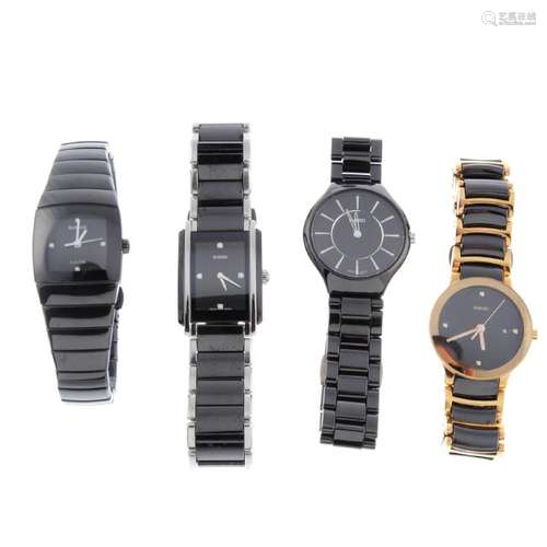 A group of four assorted lady's Rado watches. All