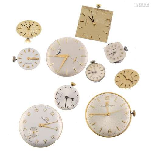 A group of ten assorted watch movements, to include