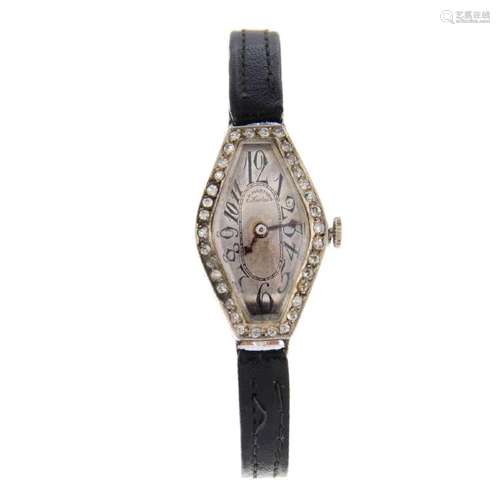 A.H HARTMAN - a lady's cocktail watch. White metal case