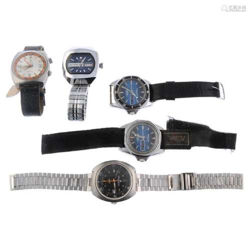 A group of five assorted mechanical watches, to include