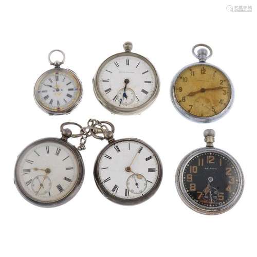 A group of six assorted pocket watches, to include two