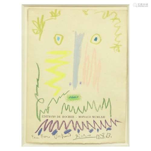 Pablo Picasso Crayon On Paper