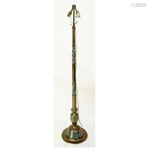 Large Japanese ChamplevÃ© Enamel Floor Lamp