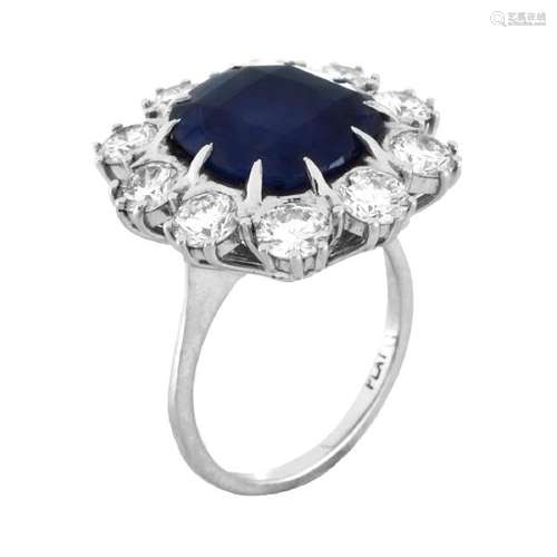 AGL / GIA Burma Sapphire and Diamond Ring