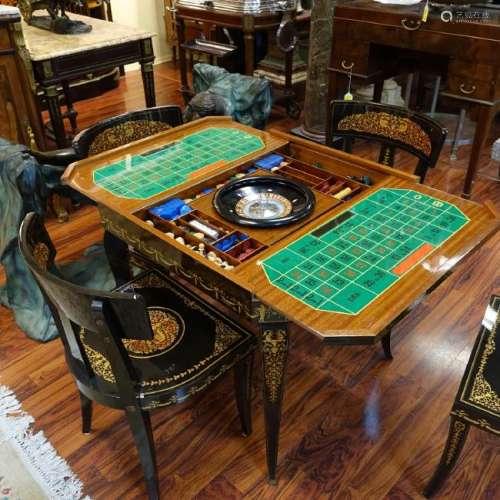 Vintage Italian Game Table and Chairs