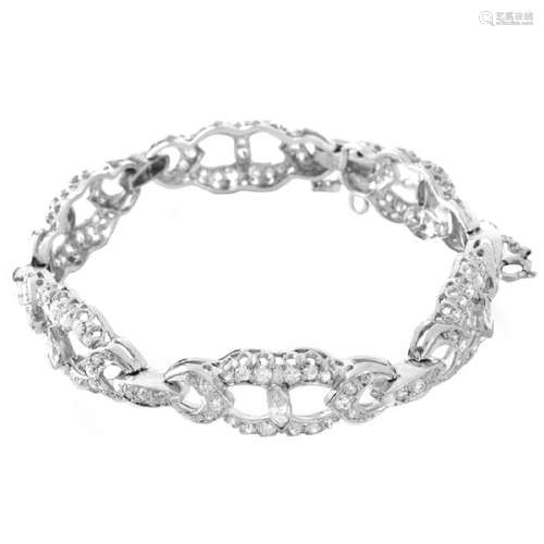 Antique Diamond and Platinum Bracelet