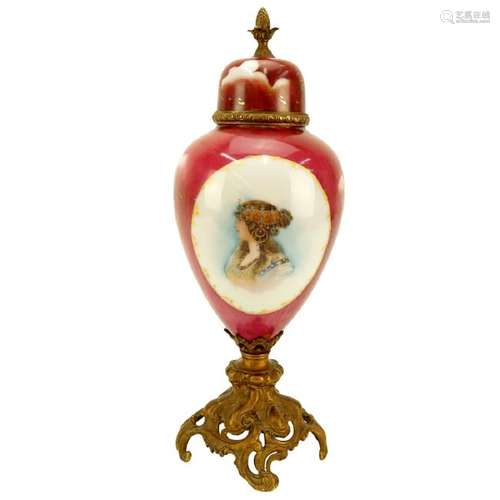 Large Royal Vienna Style Porcelain Urn