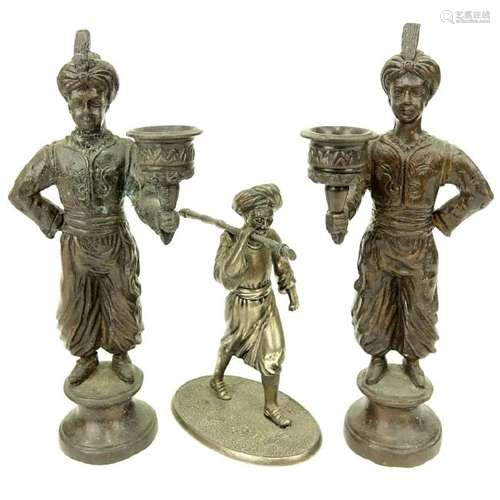 Grouping of Three Orientalist Figural Sculptures