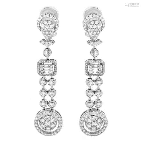 4.0ct TW Diamond and 18K Gold Earrings