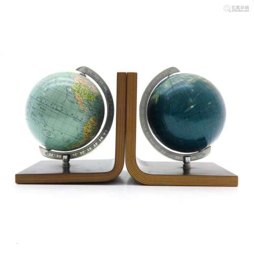 A Pair of Globe Book Ends 1955