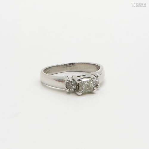 A 14KWG Princess Cut Diamond Ring