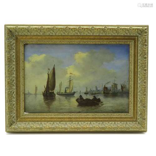 An Oil on Panel Signed L. Jonker 1868