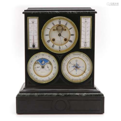 A French Pendule with Barometer Signed J.B. Peletreez