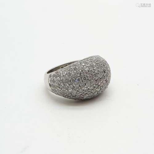 A Ladies 10KWG Pave Diamond Ring