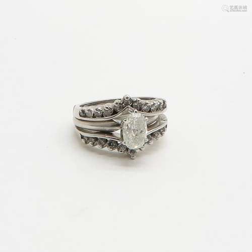 A Ladies 10KWG Diamond Ring