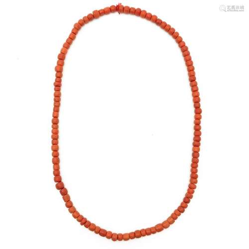 A Strand of 19th Century Red Coral