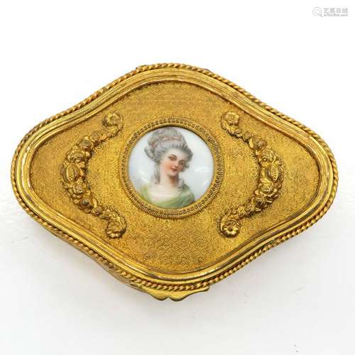 A French Jewelry Box with Miniature Porcelain Cameo