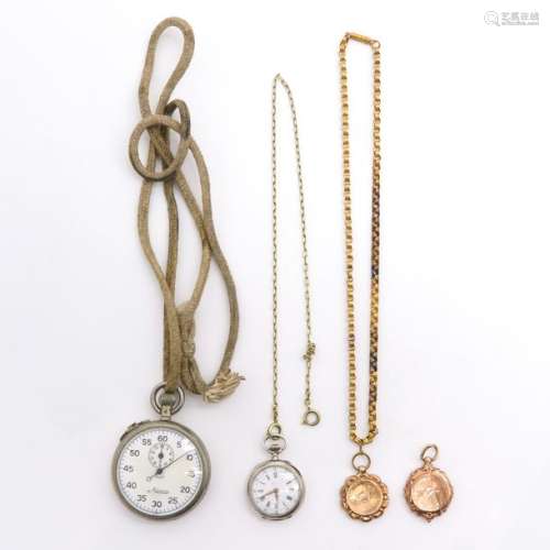 A Diverse Lot of Jewelry Including Pocket Watch