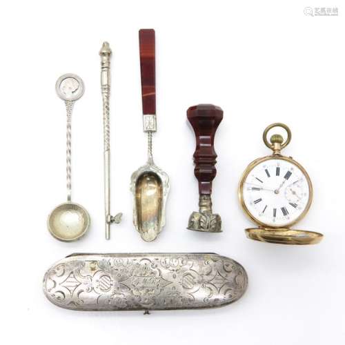 A Diverse Lot of Items Including Pocket Watch