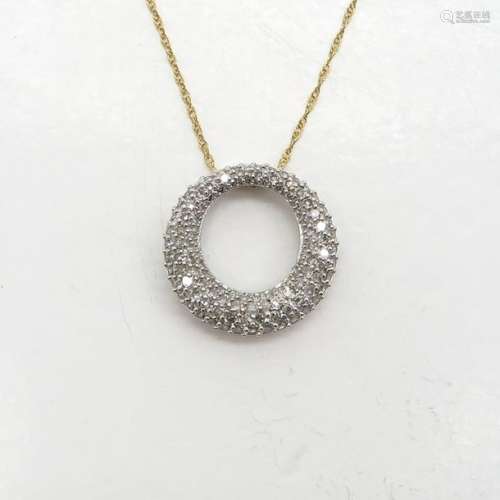 A 14KWG Necklace with Diamond Pendant