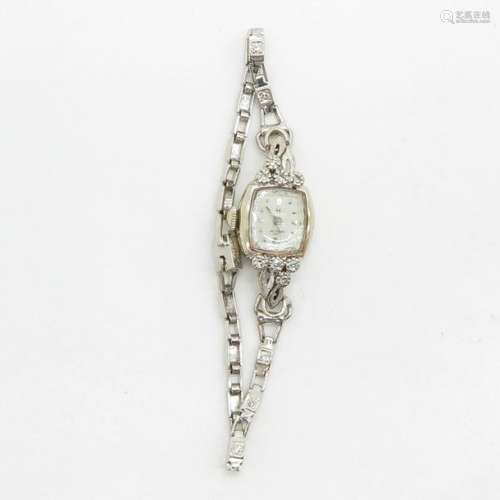 A Ladies 14KWG Diamond Hamilton Watch