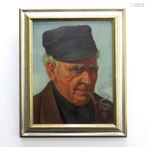 A Signed Oil on Panel Portrait Painting