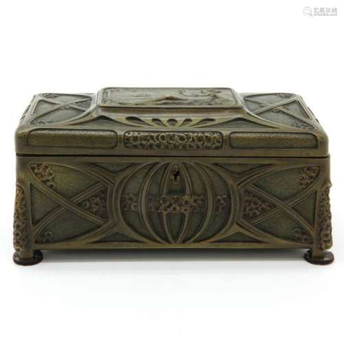 An Art Nouveau Bronze Jewelry Box