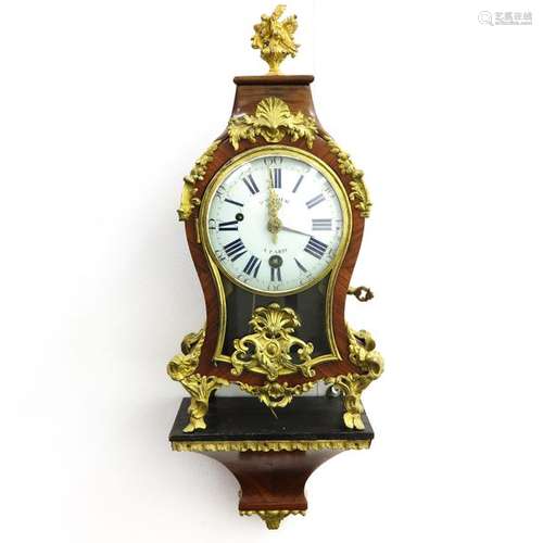 A Signed French Console Clock Circa 1750