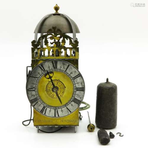 A French Lantern Clock Signed Cornibert a Montbard