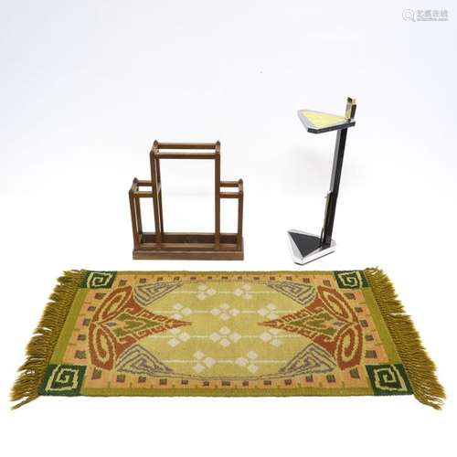 An Umbrella Stand, Carpet, and Smoking Table