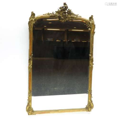 A Beveled Glass Mirror in Carved Wood Frame Circa 1820