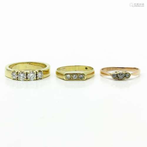 A Lot of 3 Ladies Diamond Rings