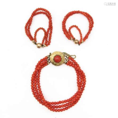A Lot of Red Coral Jewelry
