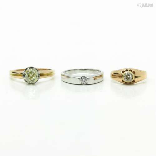 A Lot of 3 Ladies Diamond Rings