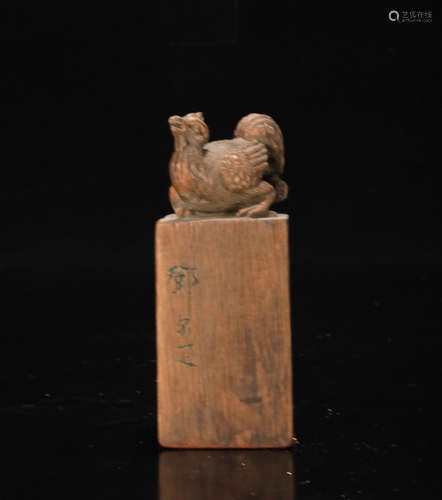 A CHENXIANG WOOD CARVED SEAL