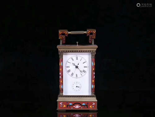 A CLOISONNE DECORATED STANDING CLOCK