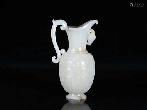 A HETIAN JADE SINGLE HANDLE POT