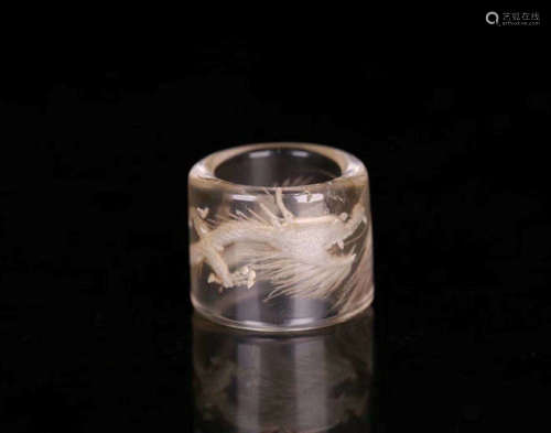 A CRYSTAL DRAGON PATTERN THUMB RING