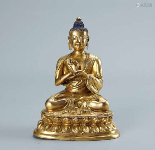 A GILT BRONZE RANDENG BUDDHA STATUE