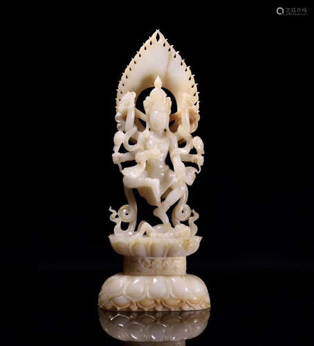 A HETIAN JADE ARMS-BUDDHA CARVING