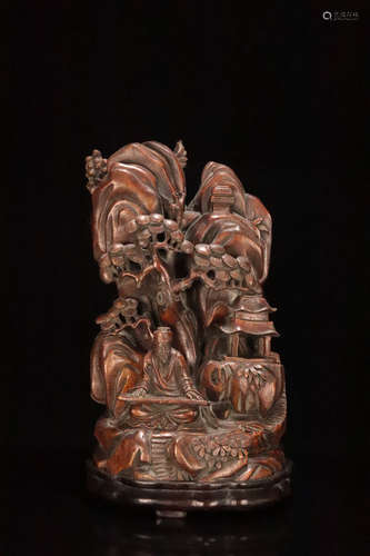 A CHENXIANG WOOD MOUNTAIN SHAPED ORNAMENT