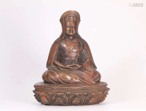 A COPPER SITTING SHANGSHI BUDDHA