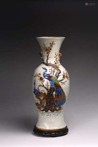 A GE-TYPE 'PHOENIX AND PLUM TREE' VASE