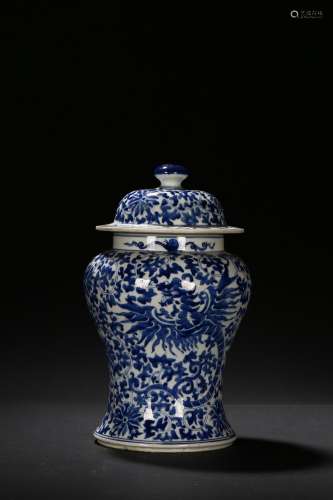 A BLUE AND WHITE DRAGON PORCELAIN JAR AND COVER